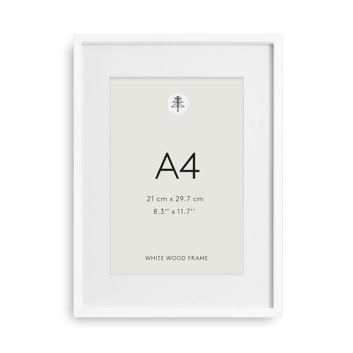 Little Otja white wooden picture frame A4 with cream mat