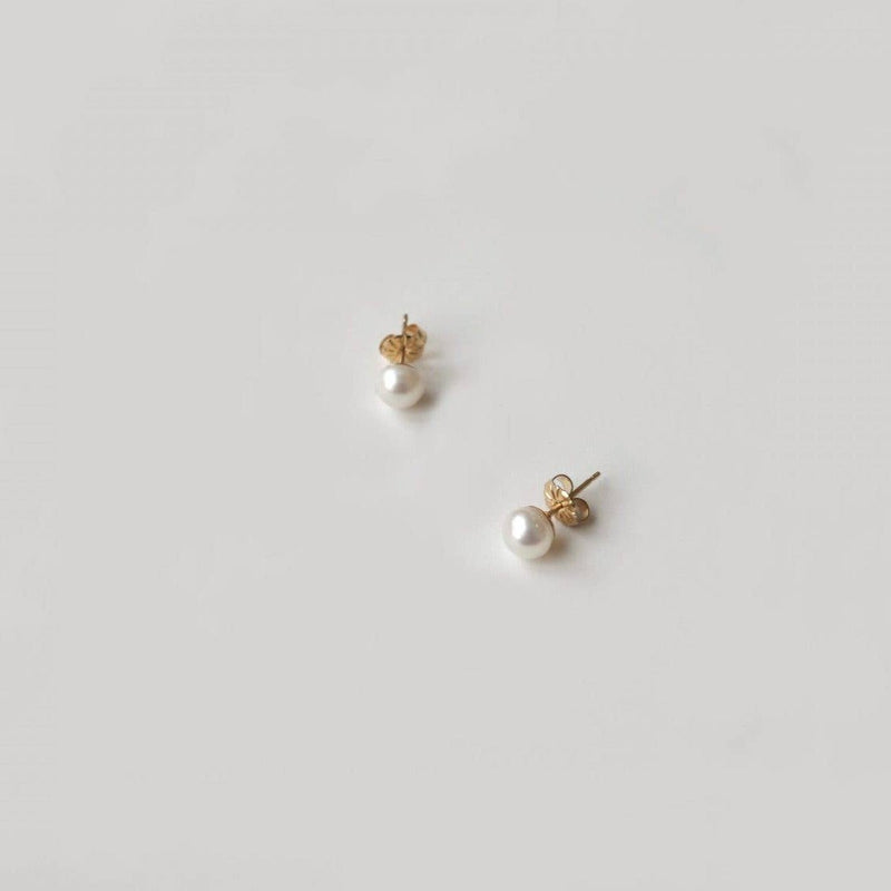 Laudeen | GISEL B | Stud earrings Charly - White - 24K Gold Plated