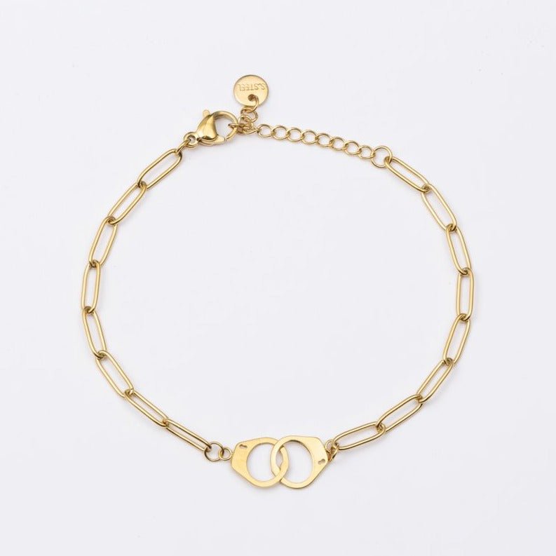 Handcuff bracelet by WAUW. Stainless Steel. Gold color.