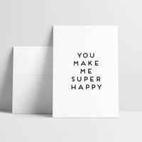 Laudeen | LOVE IS THE NEW BLACK | Super happy - Folding postcard